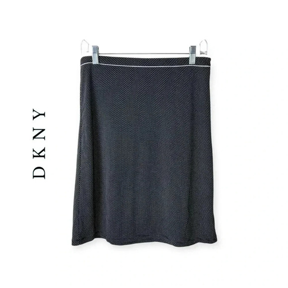 0434W. DKNY POLKA DOT STRAIGHT SKIRT KNEE LENGTH‎ 100% POLYESTER FULLY LINED - Picture 1 of 9